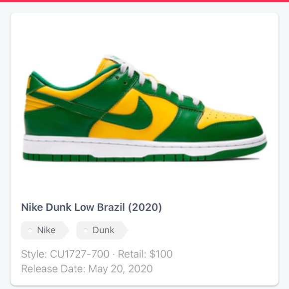 Nike dunks “ Brazil “